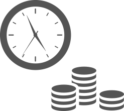 Shareholder investment management solutions showing time and money.