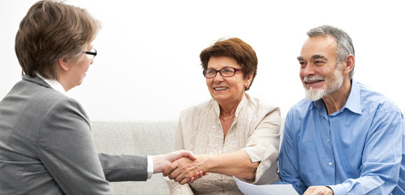 Couple with Australian superannuation advisor. 