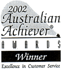 2002 Australian Achiever Awards winner excellence in customer service.